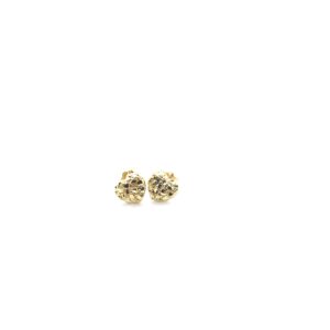 10K Yellow Gold Small Nugget Heart Earrings