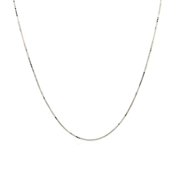 14k White Gold Classic Box Chain (0.60 mm) - Image 2