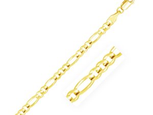 14k Yellow Gold Solid Figaro Bracelet (4.50 mm)