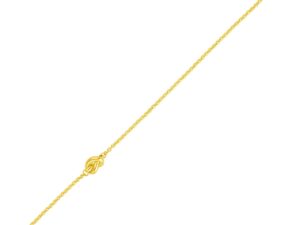 14k Yellow Gold Chain Bracelet with Polished Knot (7.50 mm)