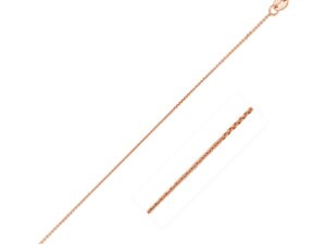 14k Pink Gold Diamond Cut Cable Link Chain (0.87 mm)