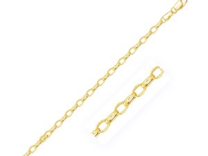 14k Yellow Gold Oval Rolo Chain (3.20 mm)