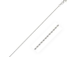 10k White Gold Solid Diamond Cut Rope Chain (1.60 mm)