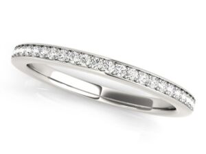 14k White Gold Simple Diamond Wedding Ring (1/4 cttw)