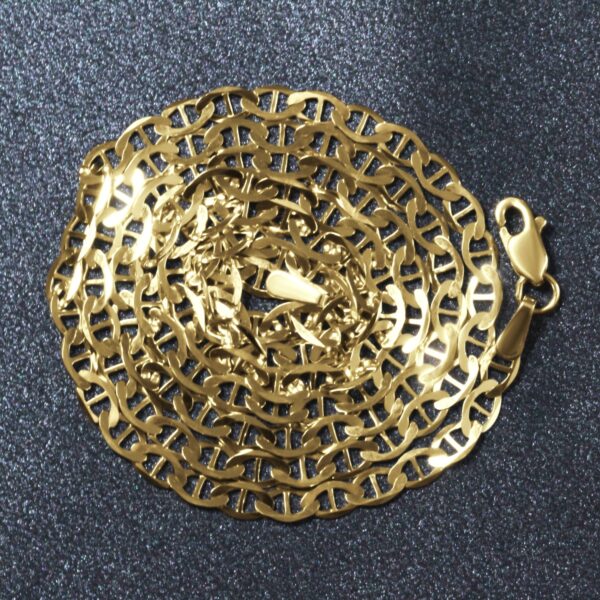 14k Yellow Gold Mariner Link Chain (3.20 mm) - Image 6