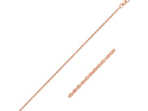 14k Rose Gold Oval Cable Link Chain (0.97 mm)