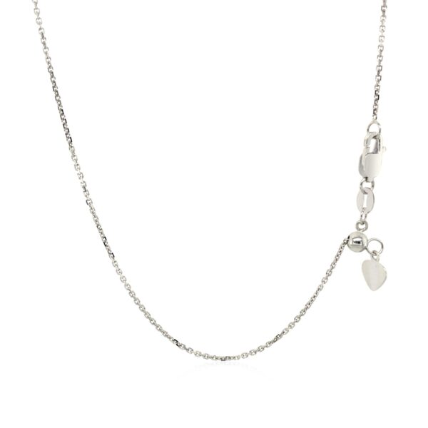 10k White Gold Adjustable Cable Chain (1.10 mm) - Image 3