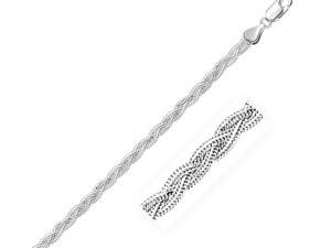 3.5mm 14k White Braided Foxtail Anklet