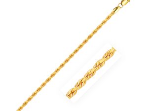 14k Yellow Gold Solid Rope Bracelet (2.50 mm)