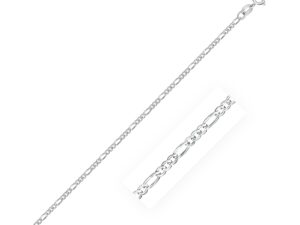 14k White Gold Solid Figaro Chain (1.90 mm)