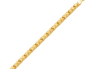 14k Yellow Gold Fancy Basket Weave Line Bracelet (4.85 mm)