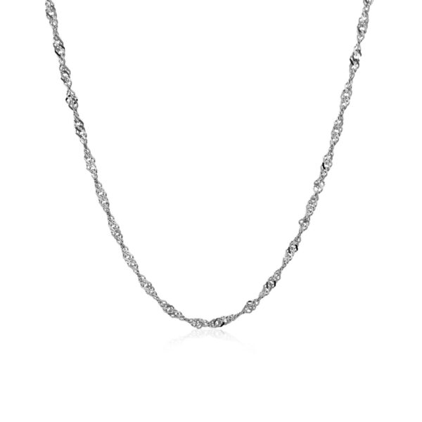 14k White Gold Singapore Chain (1.80 mm) - Image 2
