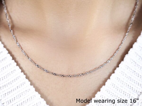 14k White Gold Singapore Chain (1.80 mm) - Image 4