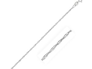 14k White Gold Singapore Chain (1.30 mm)