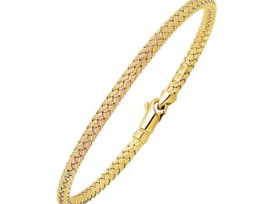 Fancy Weave Bangle in 14k Yellow Gold (3.00 mm)