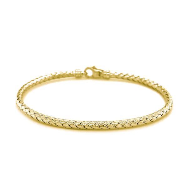 Fancy Weave Bangle in 14k Yellow Gold (3.00 mm) - Image 2