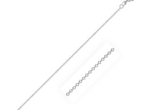 14k White Gold Cable Link Chain (0.50 mm)