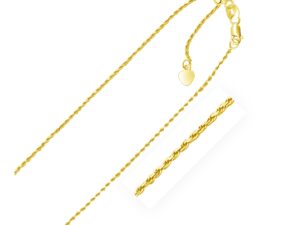 10k Yellow Gold Adjustable Rope Chain (0.95 mm)