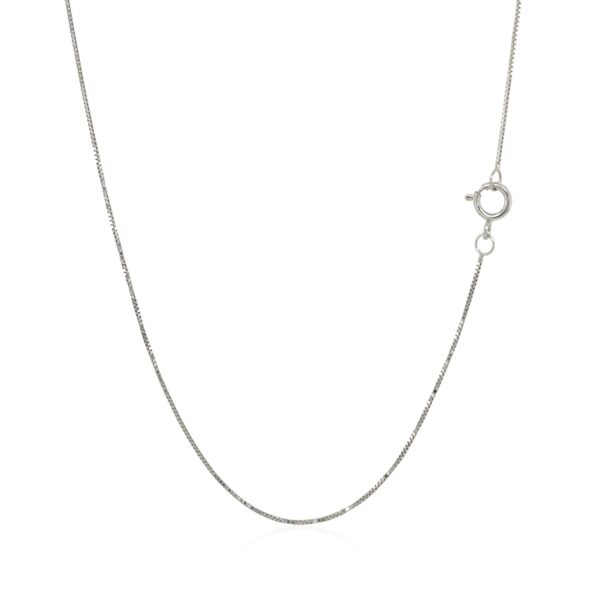 14k White Gold Classic Box Chain (0.45 mm) - Image 3