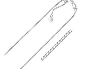 14k White Gold Adjustable Box Chain (1.10 mm)