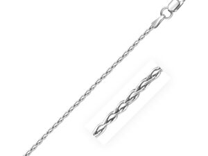18k White Gold Round Wheat Chain (1.20 mm)