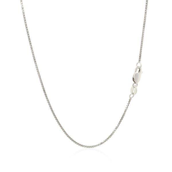 10k White Gold Classic Box Chain (0.78 mm) - Image 3