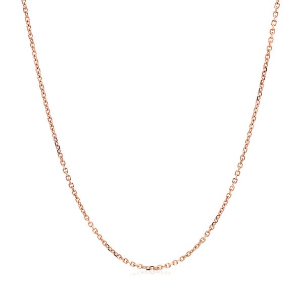14k Rose Gold Diamond Cut Cable Link Chain (1.10 mm) - Image 2