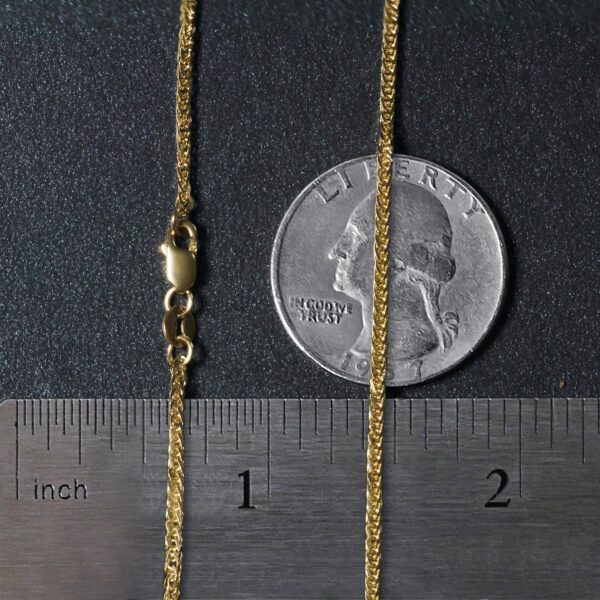 14k Yellow Gold Square Wheat Chain (1.80 mm) - Image 6