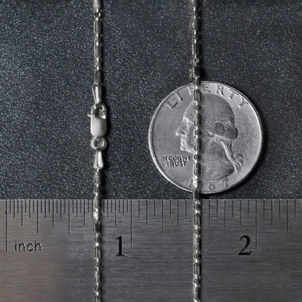14k White Gold Diamond-Cut Alternating Bead Chain (1.30 mm) - Image 6