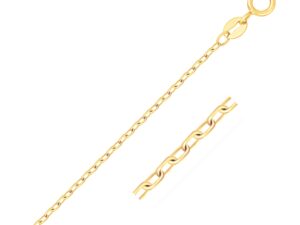 14k Yellow Gold Faceted Cable Link Chain (1.2 mm)