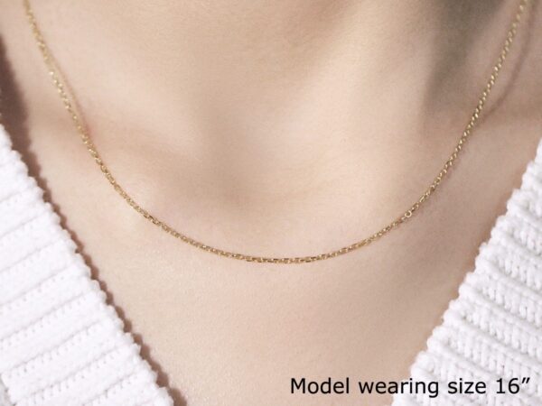 14k Yellow Gold Faceted Cable Link Chain (1.2 mm) - Image 4