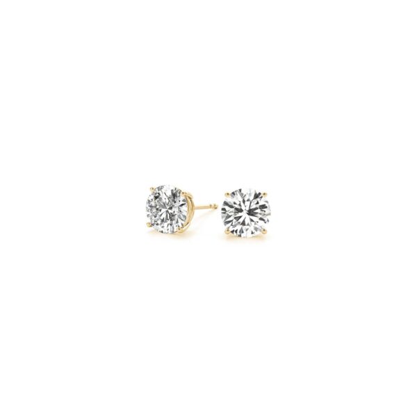 1 cttw Certified IGI Lab Grown Round Diamond Earrings 14k Yellow Gold (G/VS2) - Image 3