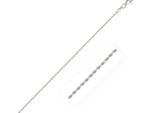14k White Gold Solid Diamond Cut Rope Chain (1.60 mm)