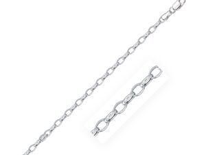 3.2mm 14k White Gold Oval Rolo Chain (3.20 mm)