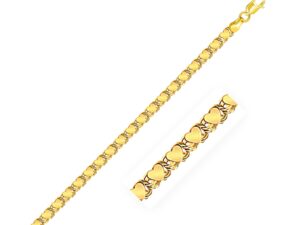 3.3mm 14k Yellow Gold Heart Anklet