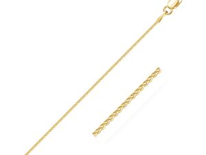 14k Yellow Gold Diamond Cut Round Wheat Chain (1.00 mm)