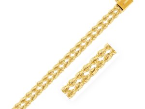 14k Yellow Gold Dual Row Rope Bracelet  (4.80 mm)