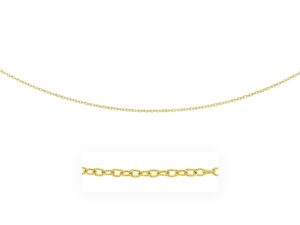 14k Yellow Gold Pendant Chain with Textured Links (2.50 mm)