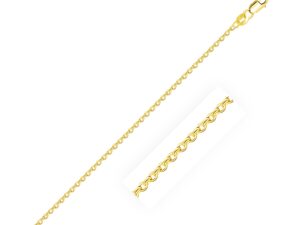 14k Yellow Gold Diamond Cut Cable Link Chain (1.30 mm)