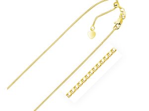 10k Yellow Gold Adjustable Box Chain (0.85 mm)