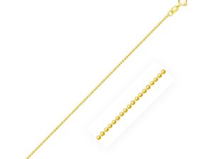 14k Yellow Gold Diamond-Cut Bead Chain (0.90 mm)