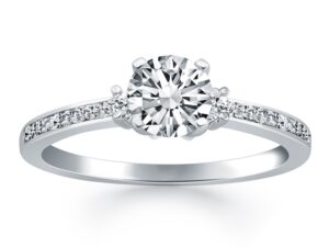 14k White Gold Diamond Accent Engagement Ring