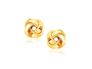 14k Yellow Gold Classic Love Knot Stud Earrings