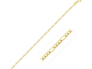 14k Yellow Gold Solid Figaro Chain (1.30 mm)