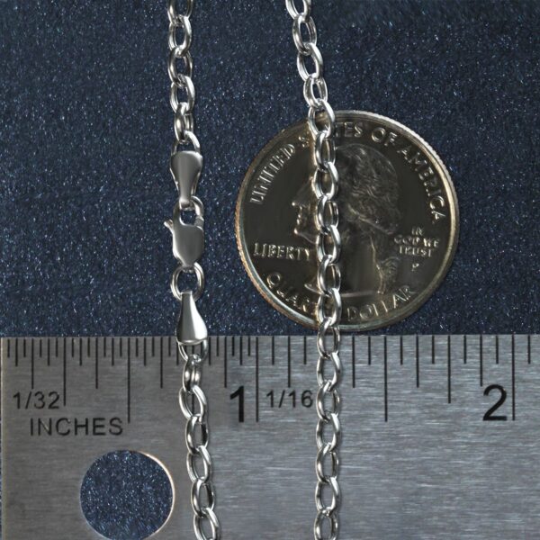 14k White Gold Oval Rolo Bracelet  (3.20 mm) - Image 5