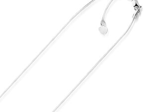 14k White Gold Adjustable Snake Chain (0.80 mm)