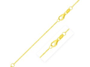 Double Extendable Diamond Cut Cable Chain in Yellow Gold (0.87 mm)