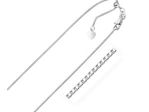10k White Gold Adjustable Box Chain (0.85 mm)
