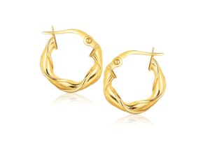 14k Yellow Gold Hoop Earrings (3x15mm)