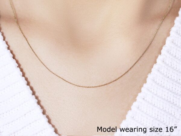 10k Yellow Gold Cable Link Chain (0.50 mm) - Image 4